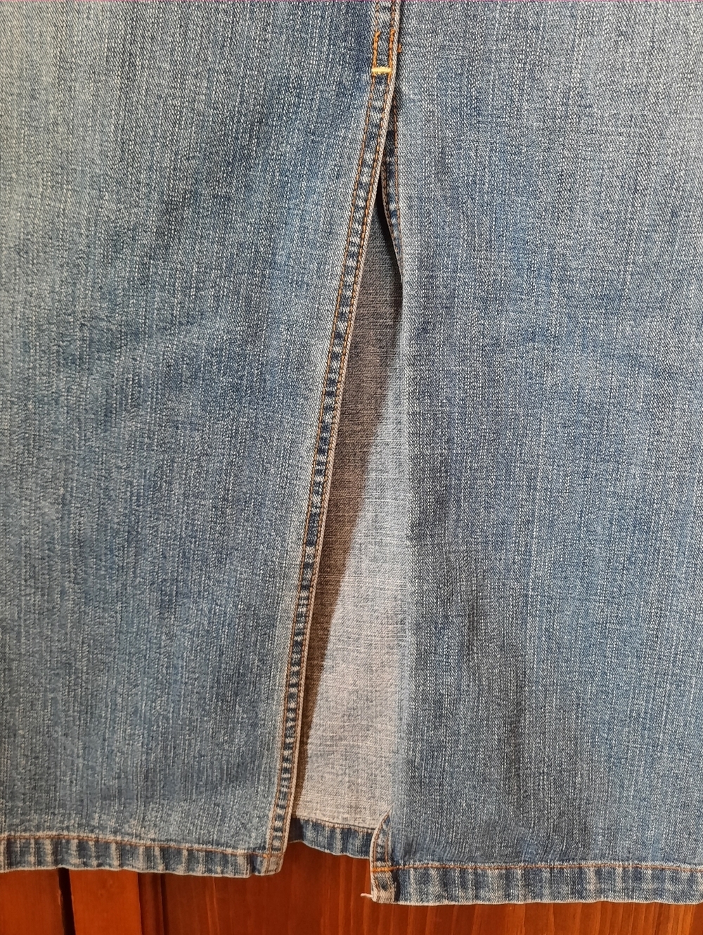 Vintage Y2K Old Navy 100% Cotton Medium Wash Denim Jean Maxi Skirt Size 18 - Picture 11 of 11